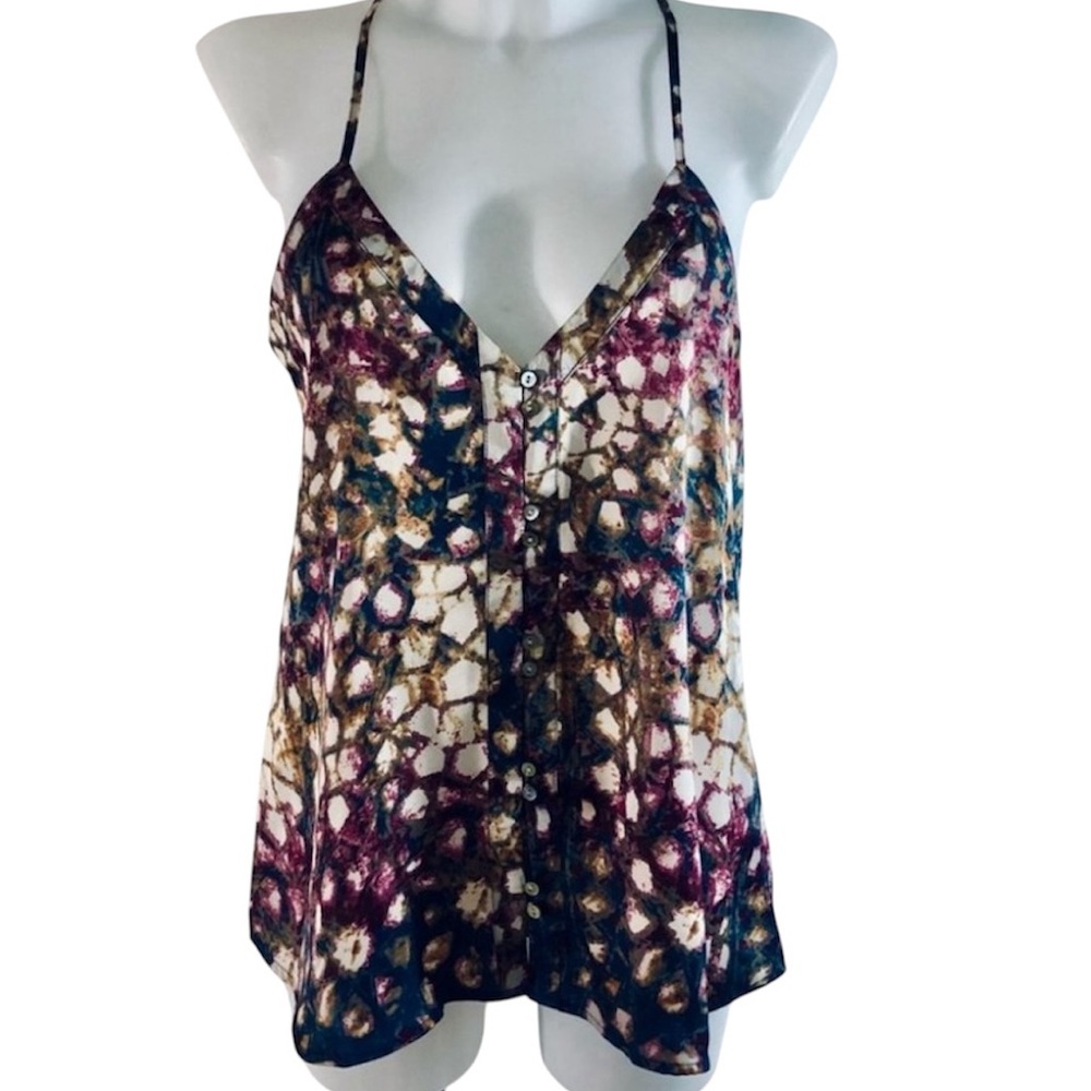 Propaganda V Neck Camisole Sleeveless Top All Over Print Medium